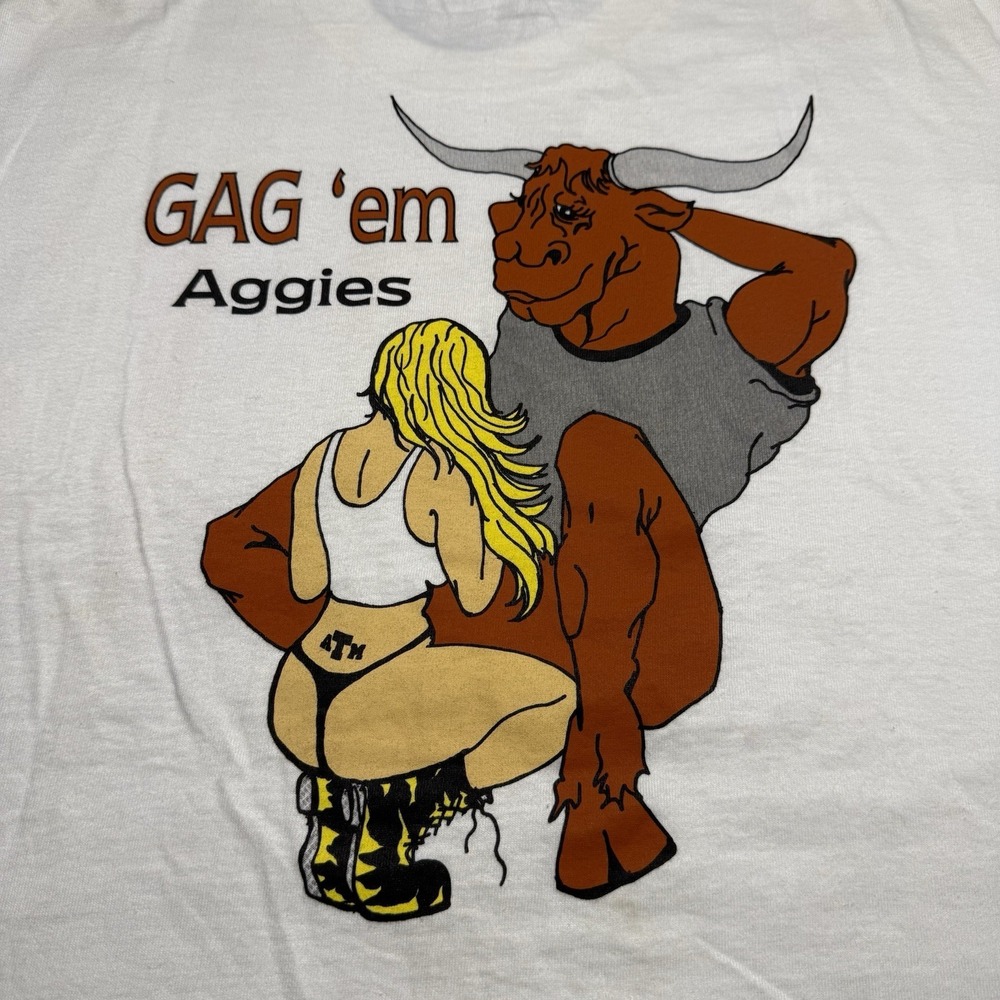 Vintage "Texas vs A&M Rage On" Big XII Conference Gag Em Aggies Size Medium